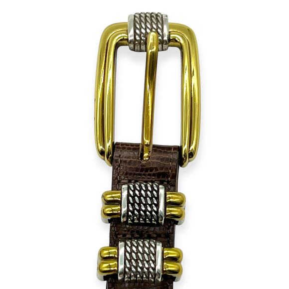 Brighton Womens Belt Brighton Classics Brown Two Tone Silver Western Cowgirl - Picture 6 of 13